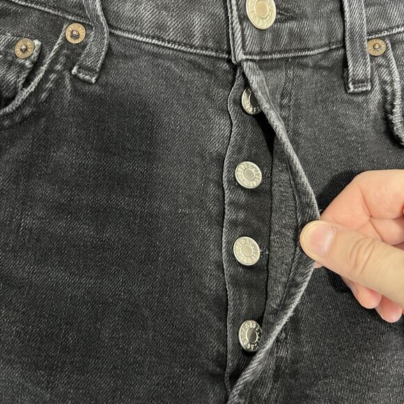 AGOLDE Nico High Rise Slim Button Fly Jeans Black Stretch A093D Women’s Size 27 - Picture 5 of 11